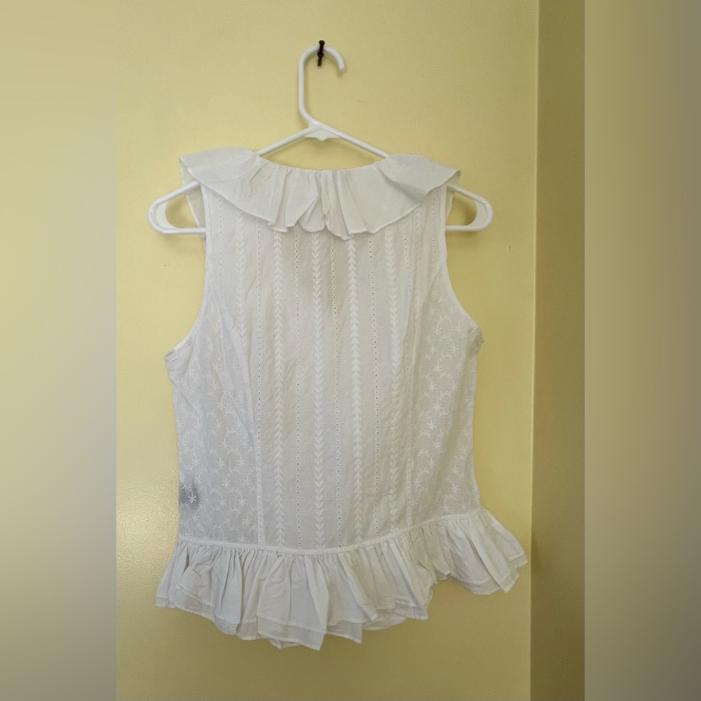 Lauren Ralph Lauren White Ruffle Blouse - Picture 3 of 4